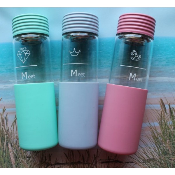 Steklene flaške MEET, 3 barve