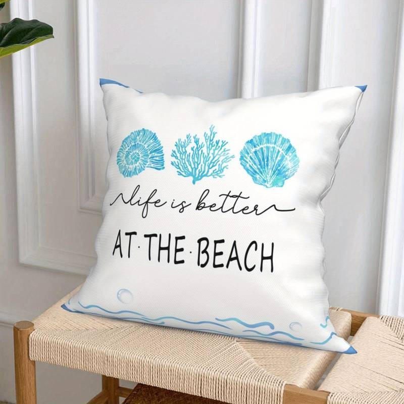 Komplet 4 okrasnih blazin, TAKE ME TO THE BEACH