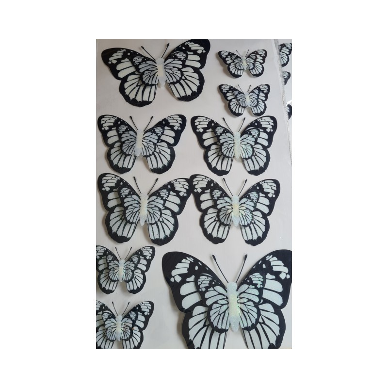 7D stenska nalepka sveti v temi, metulji LC-02