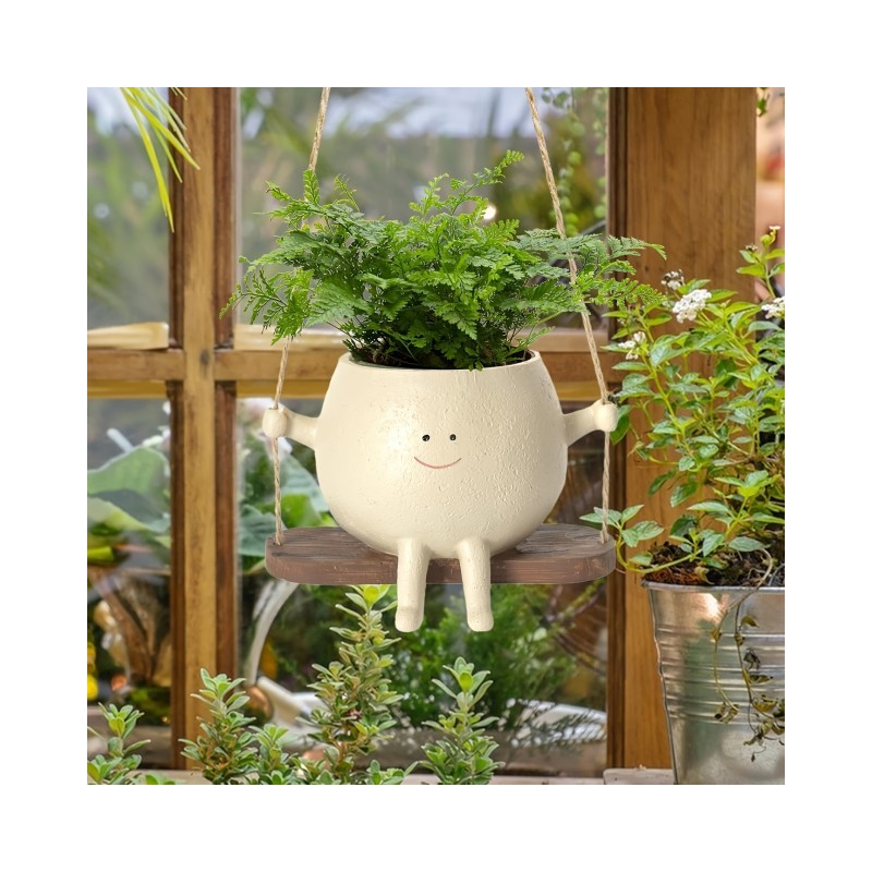 Cvetlični lonček NASMEJANA DEKLICA NA GUGALNICI