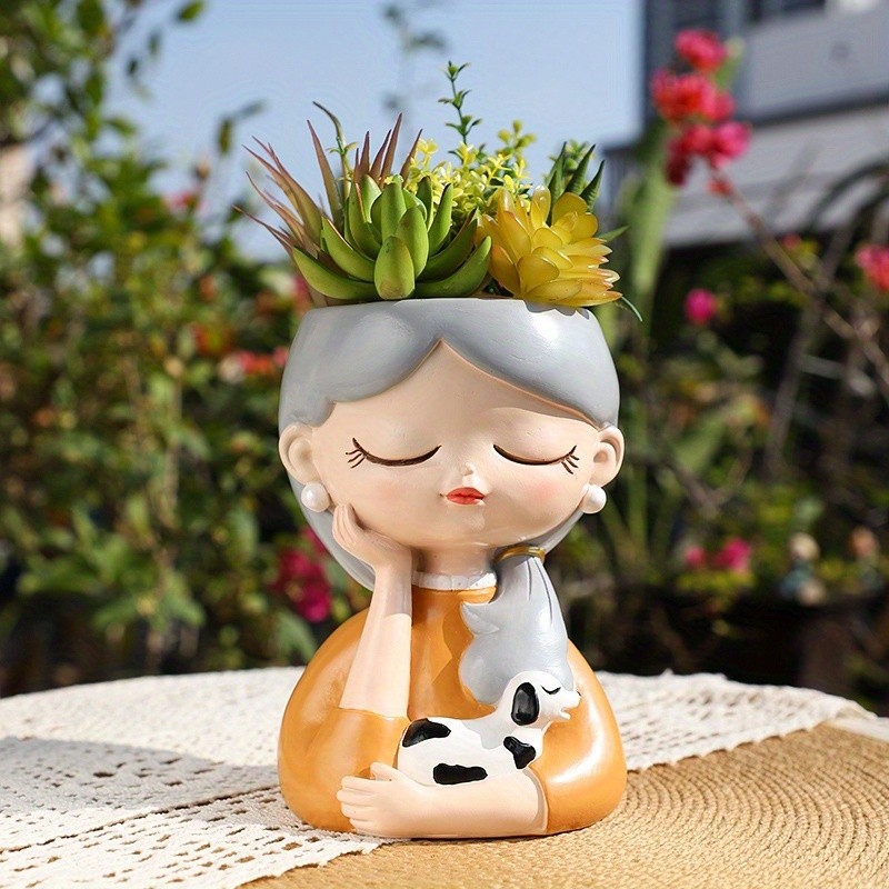 Cvetlični lonček DEKLICA S KUŽKOM