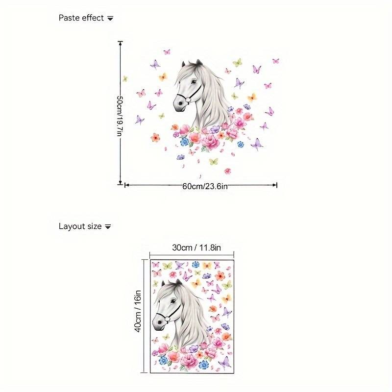 Stenska nalepka KONJIČEK Z ROŽAMI 