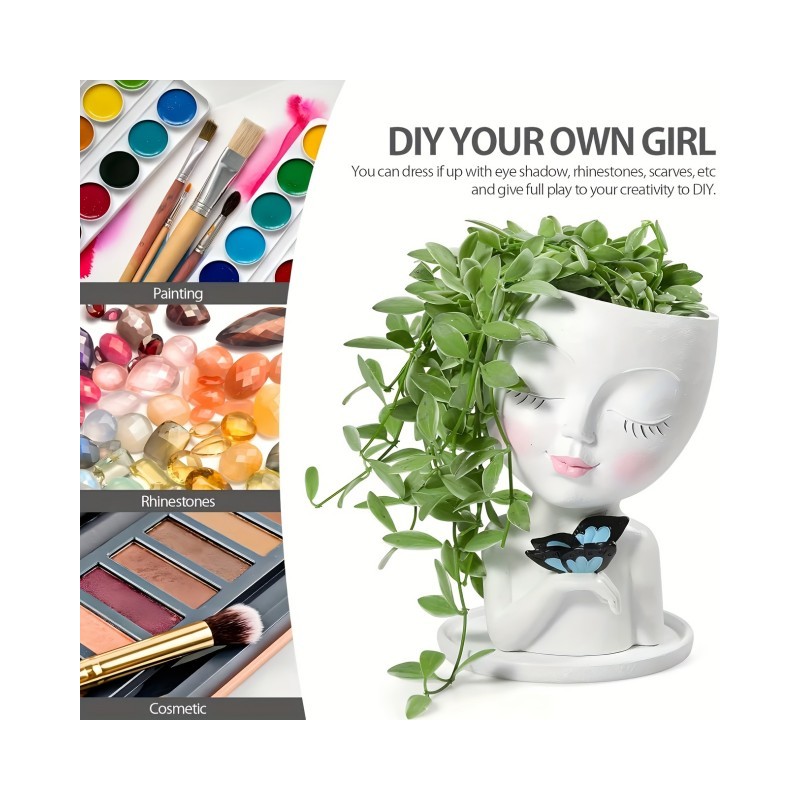 Cvetlični lonček DEKLICA Z METULJČKOM