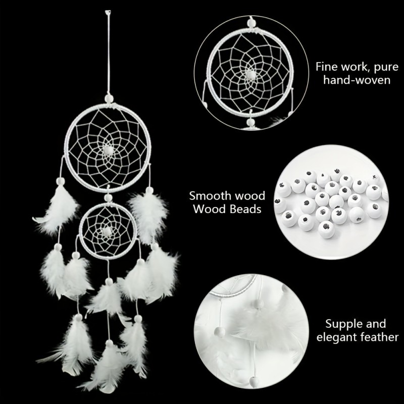 Ročno izdelan Dreamcatcher v beli barvi 