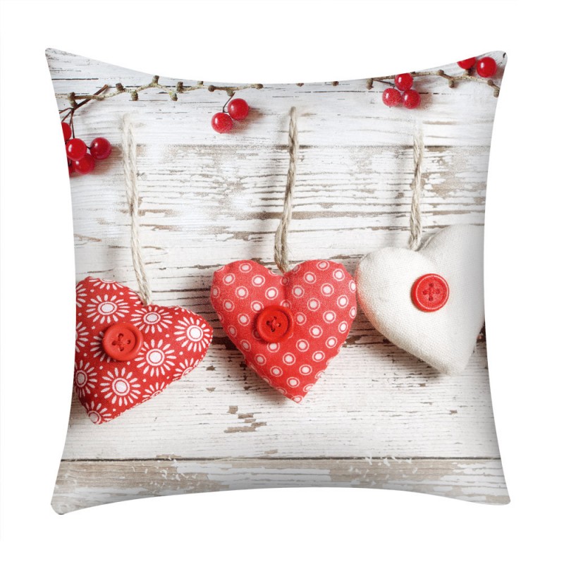 Božična okrasna blazina SRČKI Z GUMBI