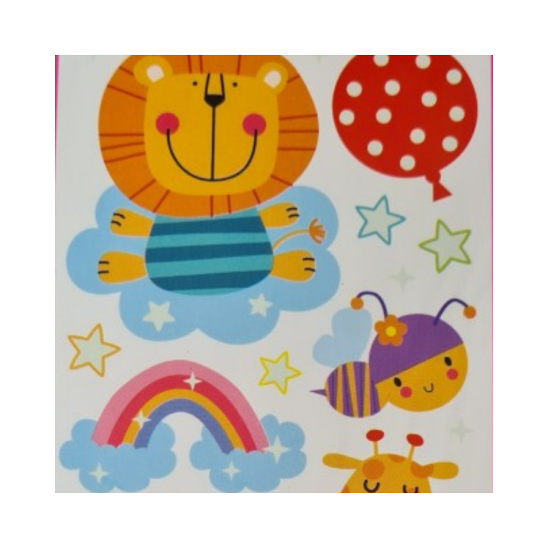 Stenska nalepka za otroško sobo, sveti v temi, LEVČEK