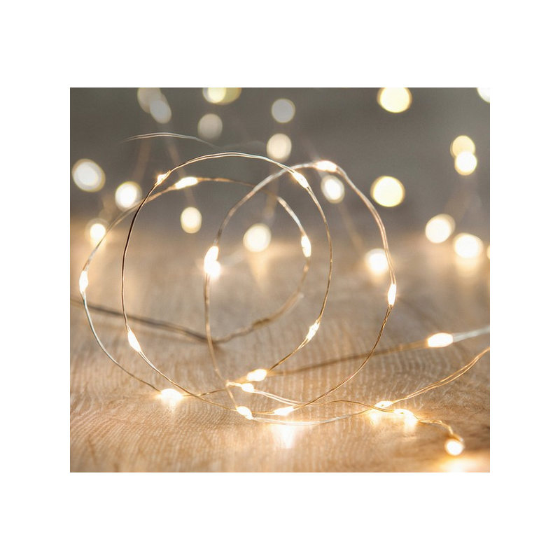 Vilinske LED lučke,40 LED na baterije, toplo bele,420cm 