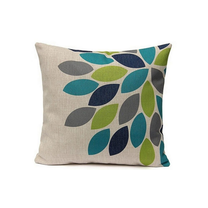 Prevleka za blazino LISTKI modro zelena