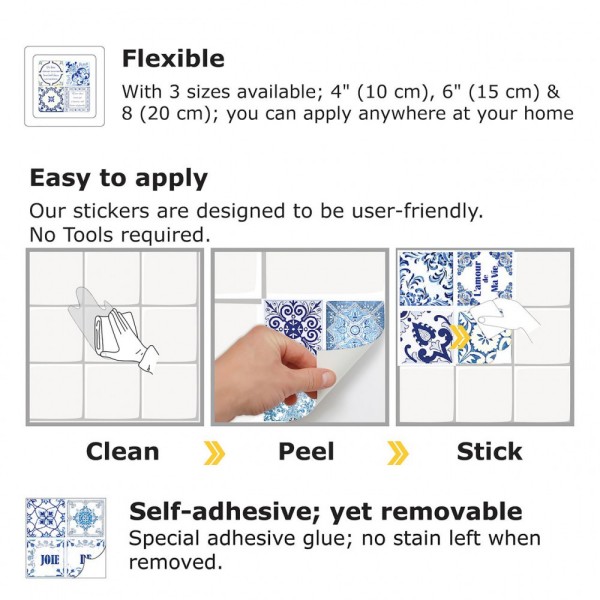 Samolepilne nalepke za kuhinjske ploščice WT2014