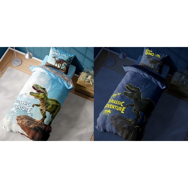Otroška posteljnina 140X200, DINOZAVER (sveti v temi)