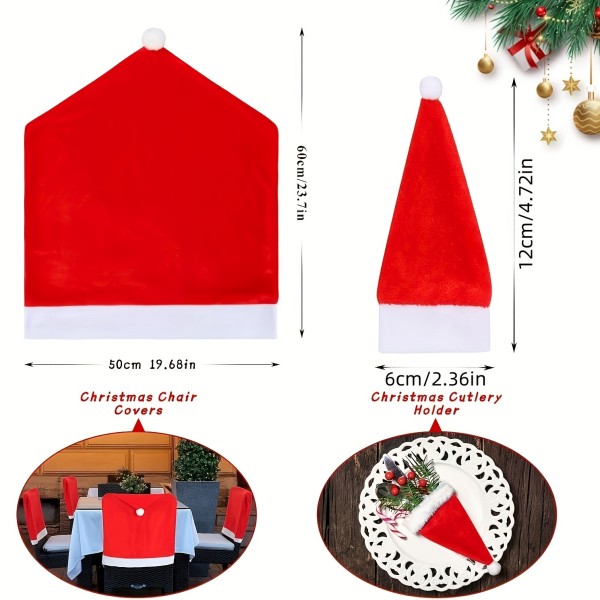 12 delni prevlek za stole in jedilni pribor v obliki božičkove kape