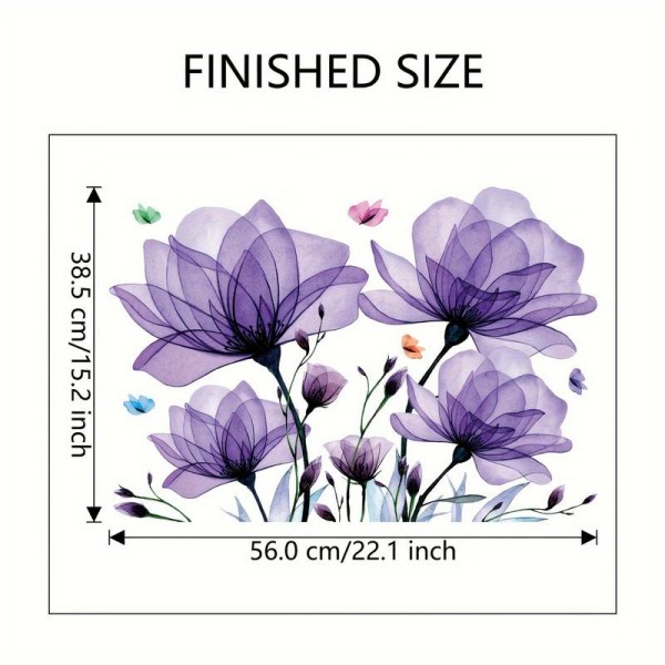 Stenska nalepka VIJOLIČNE ROŽE 