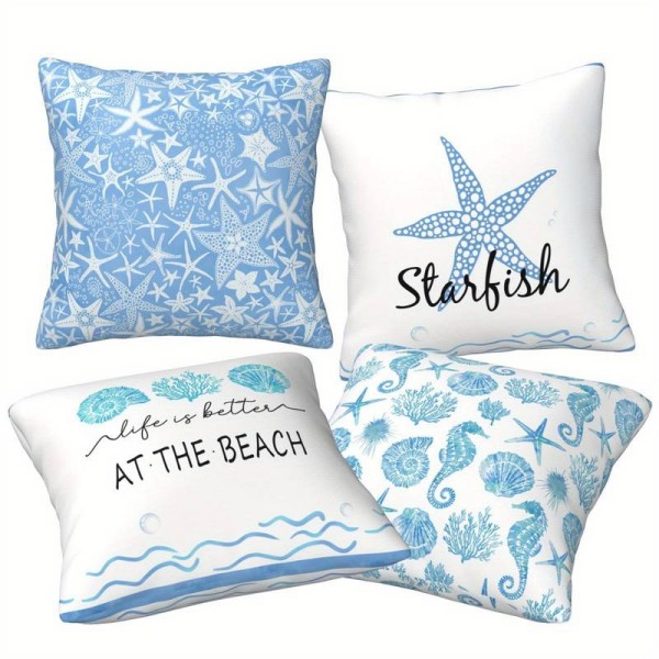 Komplet 4 okrasnih blazin, TAKE ME TO THE BEACH