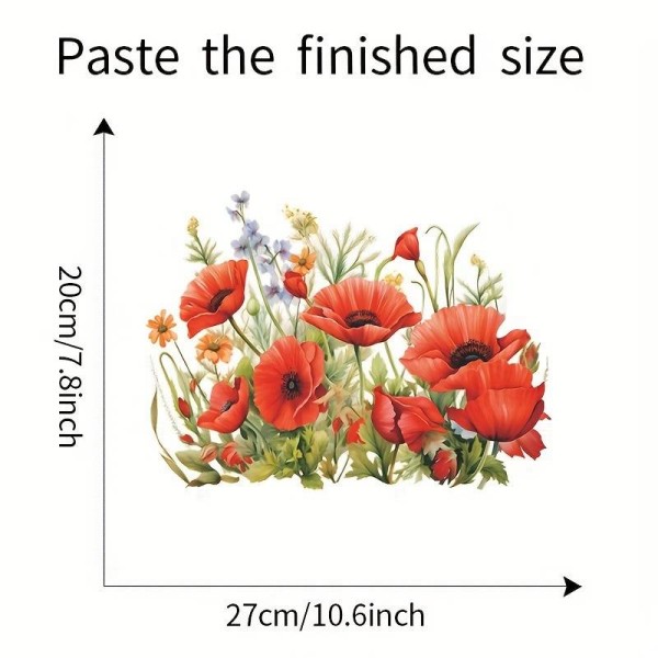 Nalepka za WC pokrov ali kotliček rdeči makovi cveti 