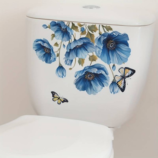 Nalepka za WC pokrov ali kotliček z maki in metulji 