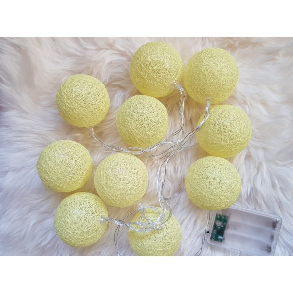 Komplet 10 rumenih bombažnih lučk