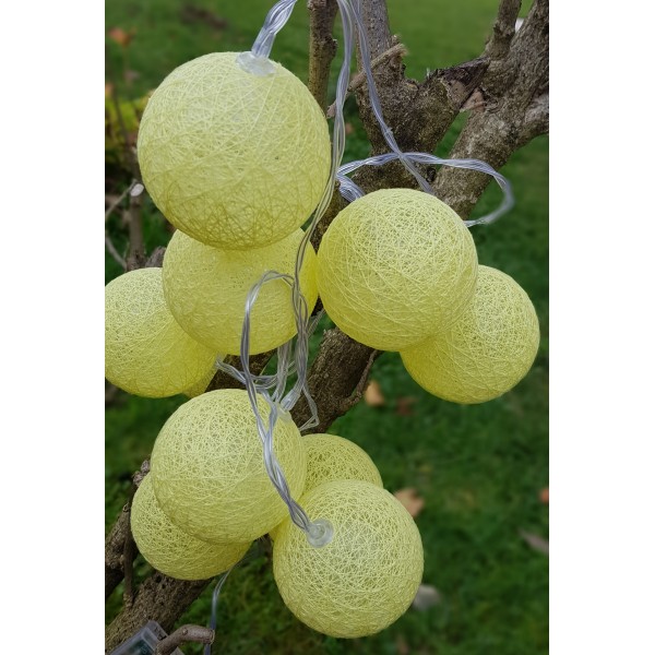 Komplet 10 rumenih bombažnih lučk