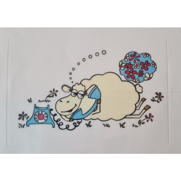 Stenska nalepka za dom, OVČKA S TELEFONOM