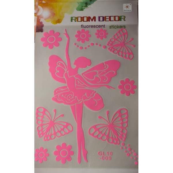 Stenska nalepka za otroško sobo, sveti v temi, BALETKA