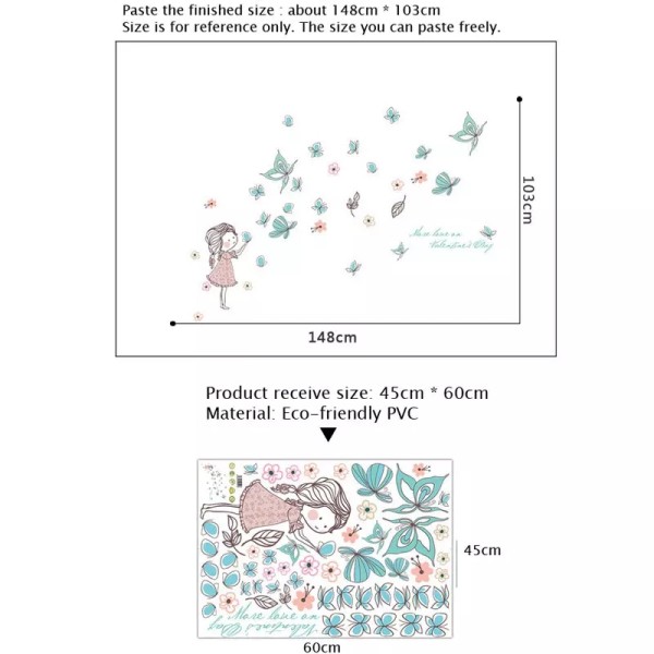 Stenska nalepka PUNČKA Z METULJČKI