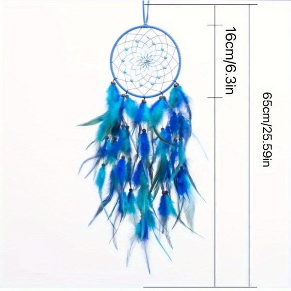 Vintage lovilec sanj z modrim perjem