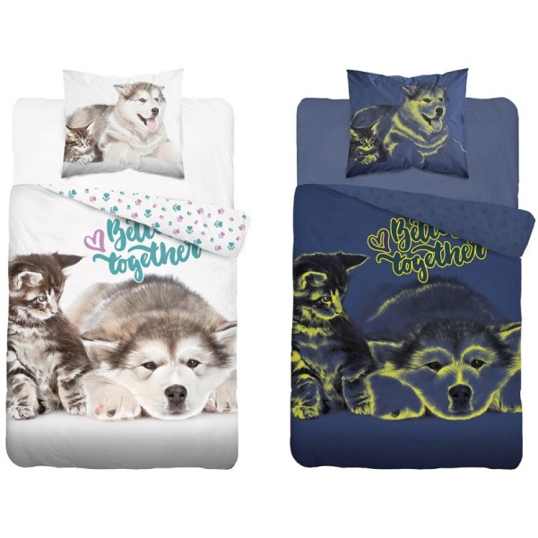 Otroška posteljnina 140X200, BETTER TOGETHER (sveti v temi)