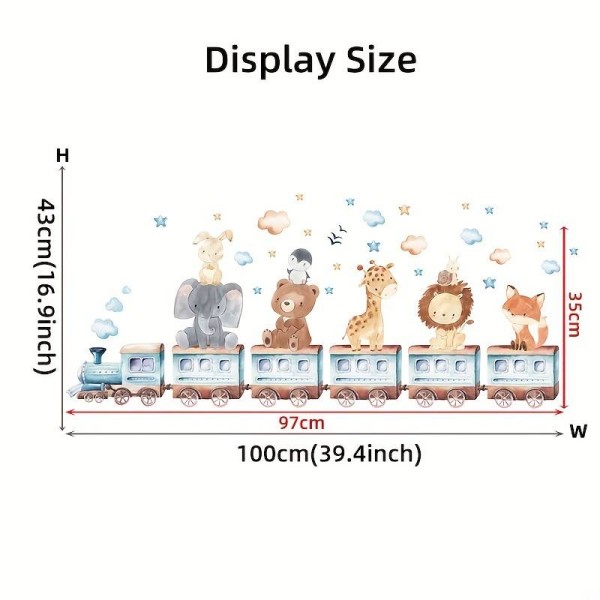 Stenska nalepka ŽIVALI NA VLAKU