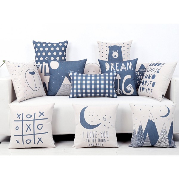 Okrasna blazina WISH, temno modra