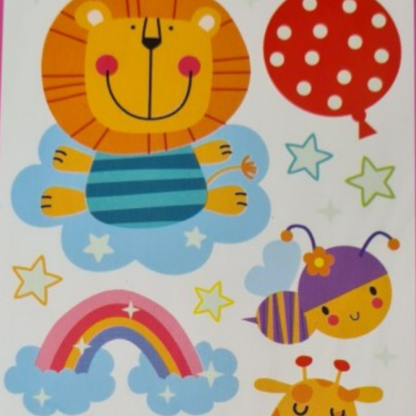 Stenska nalepka za otroško sobo, sveti v temi, LEVČEK