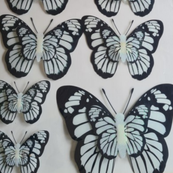 7D stenska nalepka sveti v temi, metulji LC-02