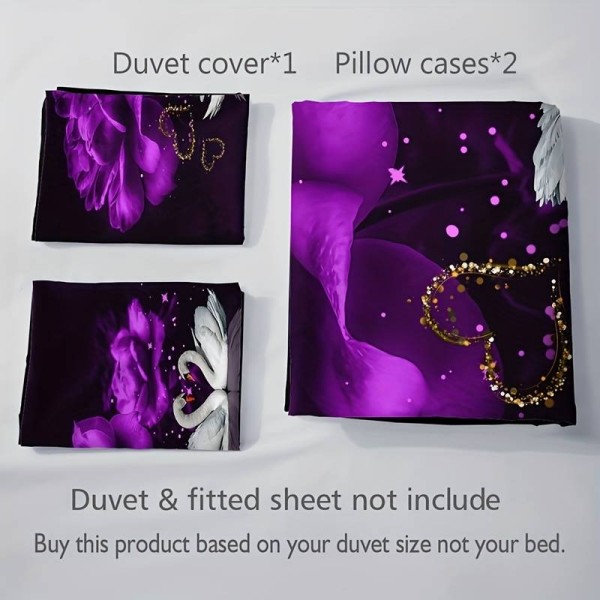 Posteljnina 200X200, Z VRTNICO IN LABODI