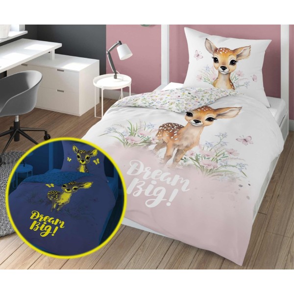 Otroška posteljnina 140x200 DREAM BIG (sije v temi)