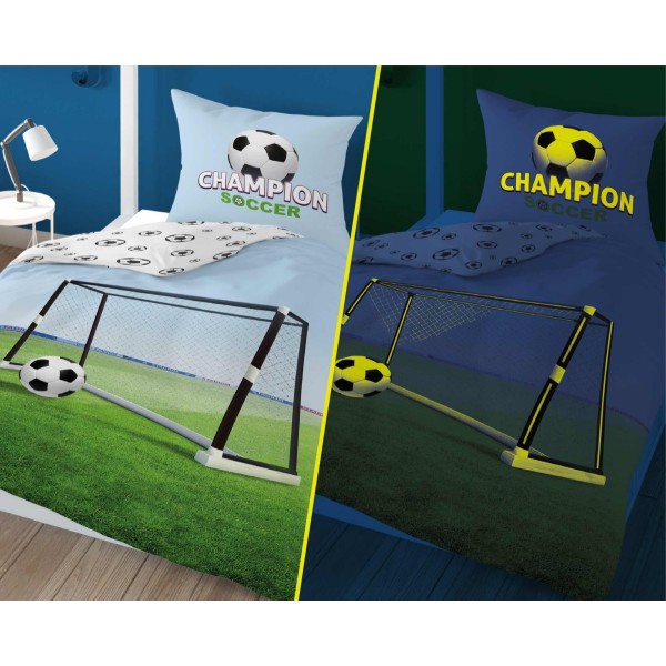 Otroška posteljnina 140x200 CHAMPION SOCCER (sije v temi)