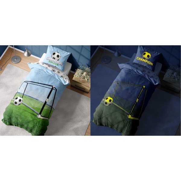 Otroška posteljnina 140x200 CHAMPION SOCCER (sije v temi)