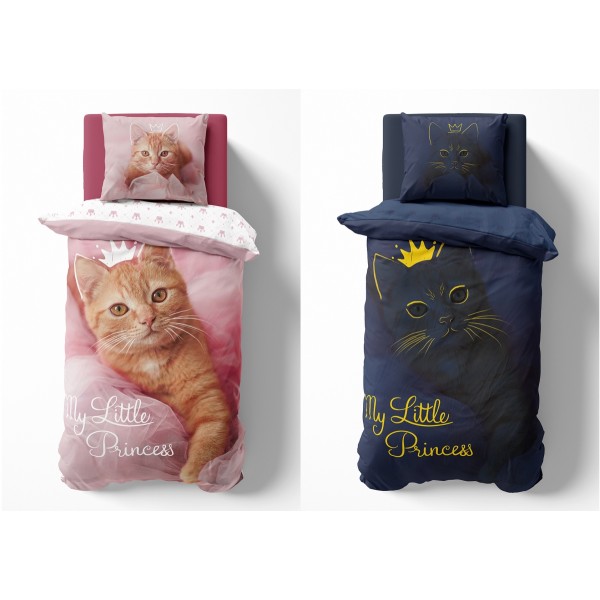 Otroška posteljnina 140X200, MUCA (sveti v temi)