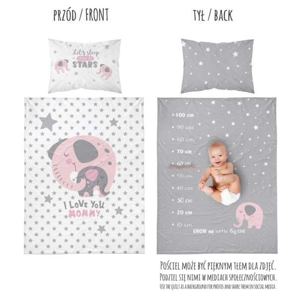 Otroška posteljnina 135X100, SLONČEK Z ZVEZDICAMI