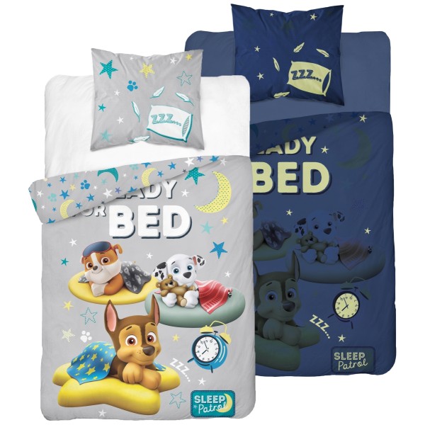 Otroška posteljnina 140x200 PAW PATROL READY FOR BED (sije v temi)
