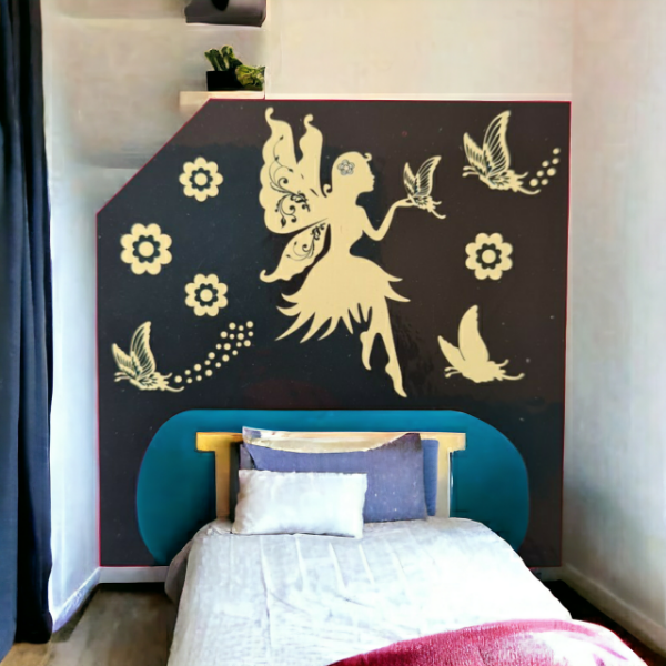 Stenska nalepka za otroško sobo, sveti v temi, VILA