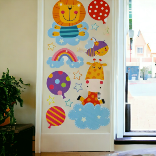 Stenska nalepka za otroško sobo, sveti v temi, LEVČEK