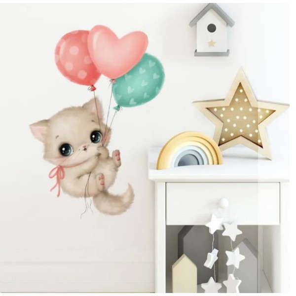 Stenska nalepka MUCA NA BALONIH