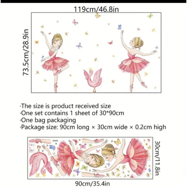 Stenska nalepka BALETKI Z LABODOM