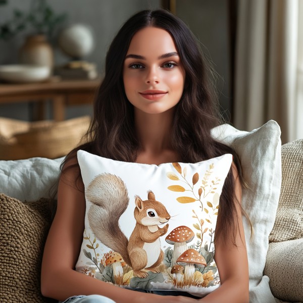 Komplet 4 okrasnih blazin GOZDNE ŽIVALI 