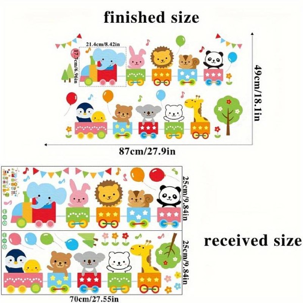 Stenska nalepka RISANI ŽIVALSKI VLAKEC