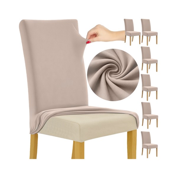 Komplet 6 prevlek za stole bež barve 