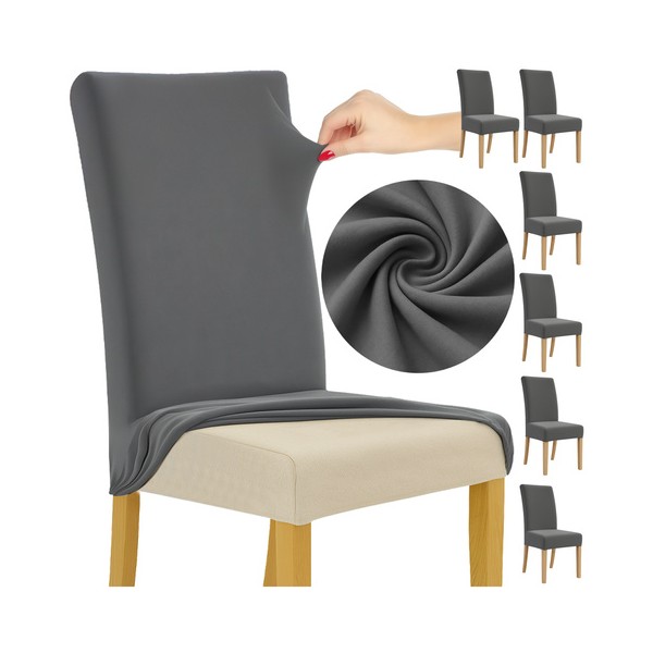 Komplet 6 prevlek za stole temno sive barve 