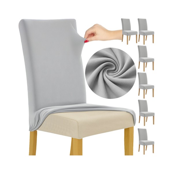 Komplet 6 prevlek za stole svetlo sive barve 