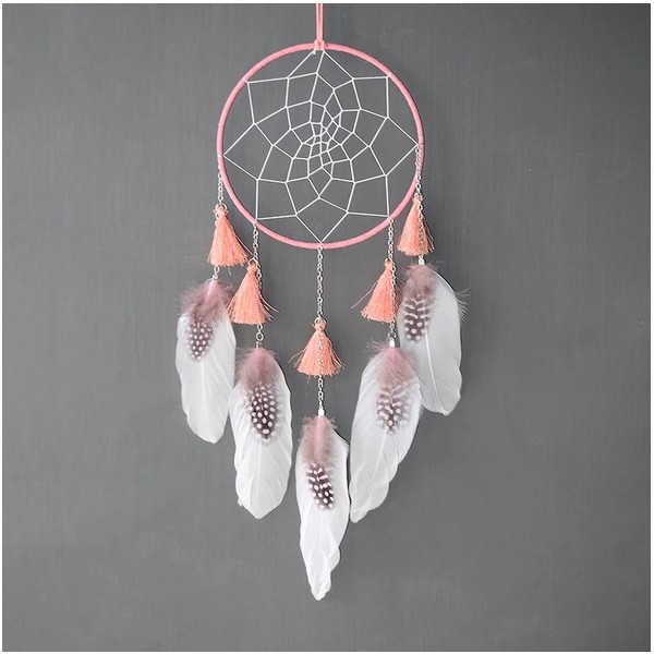 Lovilec sanj s cofki in perjem, moder ali roza 