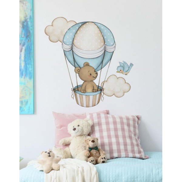 Stenska nalepka MEDO V BALONU