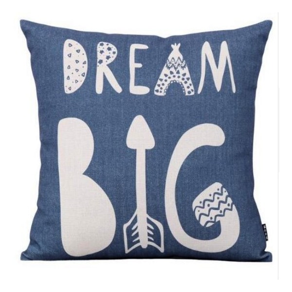 Okrasna blazina DREAM BIG, temno modra