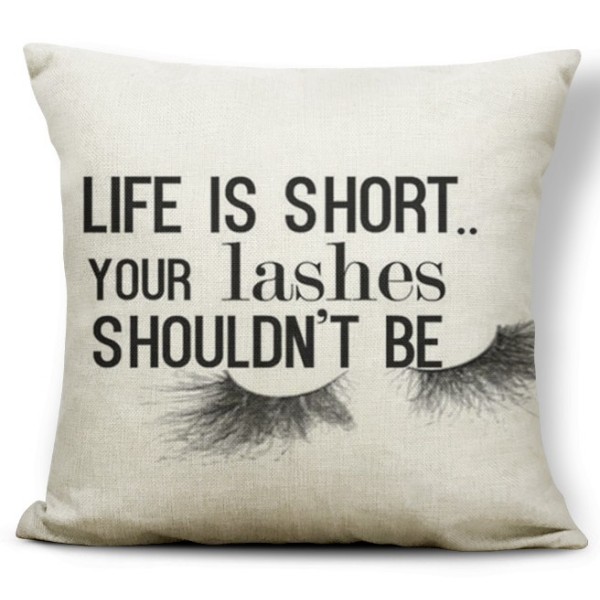 Okrasna blazina LIFE IS SHORT, bež